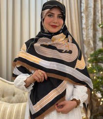 تصویر روسری نخ پنبه سیااسکارف 