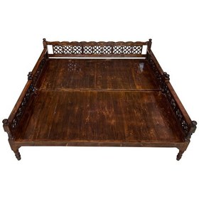 تصویر تخت چوبی سنتی طرح گره چین دو تیکه 