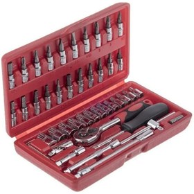 تصویر آچار بکس مدل J-10045 مجموعه 46 عددی Box wrench model z34 set of 46 pieces