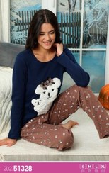 تصویر لباس راحتی طرح فانتزی سایز نرمال سیاه اینجه کد 51328 