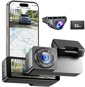 تصویر جلو و عقب بادامک Efolen Dash ، 4K UHD DASHCAM DASHCAM ، 3.16 "IPS صفحه لمسی دوربین دوربین دوربین اتومبیل IPS ، کارت 32 گیگابایتی شامل ، GPS داخلی WiFi ، 170 زاویه گسترده ، حالت پارکینگ 24 ساعت ، G-Sensor ، WDR ، Night Vision Efolen Dash Cam Front and Rear, 4K UHD Dual Dashcam, 3.16&quot; IPS Touchscreen Car Camera Dash Cam, 32GB Card Included, Built-in WiFi GPS, 170 Wide Angle, 24H Parking Mode, G-Sensor, WDR, Night Vision