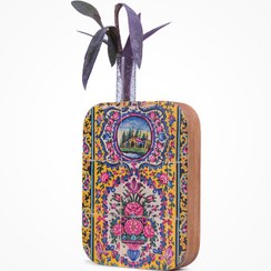 تصویر گلدان چوبی طرح گلستان 