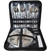 تصویر ست ظروف مسافرتی استیل کیف دار طرح جدید - 4 نفره 