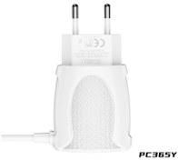 تصویر شارژر دیواری یواس‌بی با کابل لایتنینگ باوین BAVIN PC365Y 2.4A Dual USB Adapter Charger 