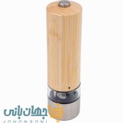 تصویر آسیاب نمک و فلفل شارژی بامبو استوانه‌ای 