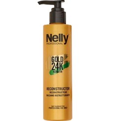 تصویر کرم مو احیا کننده و بازسازی کننده نلی حاوی کراتین سری گلد 24 عیار حجم 200 میلی لیتر Nelly Professional Gold 24K Keratin Reconstructor , 200ml