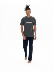 تصویر ست پیژامه فاق نرمال آستین کوتاه راسته مردانه | یو اس پولو U.S. Polo Assn. US.01.18901.25Y 101 