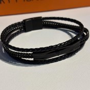 تصویر دستبند چرم رولکس با قفل مگنتی 