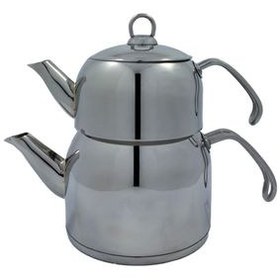 تصویر کتری قوری استیل یونیک مدل UN-7276 Unique steel tea kettle model UN-7276