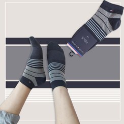 تصویر جوراب مچی مردانه راه راه رنگی طرحدار بوگارو‎ - رنگ1 Bougaro patterned colored striped wrist socks for men