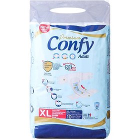 تصویر پوشک چسبی بزرگسال کانفی سایز خیلی بزرگ بسته 10 عدد Confy Adult Saize X LARG Pcs10