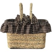 تصویر سبد پیک نیک حصیری سایز کوچک دو دسته 