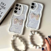 تصویر قاب پاپیون - Lovely Ribbon دارای بند آویز مرواریدی مناسب برای گوشی موبایل سامسونگ گلکسی Samsung Galaxy A12 / A13 / A15 / A16 / A25 / A32 4G / A34 / A35 / A36 / A52 / A52S / A53 / A54 / A55 / A56 / A73 / S20 FE / S21 FE / S22 Ultra / S23 Ultra / S24 Ultra / S25 Ultra 