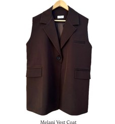 تصویر وست کت طرح ملانی رنگ اسپرسو Melani vest coat | Espresso brown