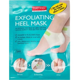 تصویر ماسک لایه بردار و نرم کننده پاشنه پا پیوردرم Purederm instant softening heel mask