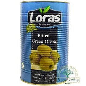 تصویر زیتون لوراس Pitted green olives وزن 2000 گرم 