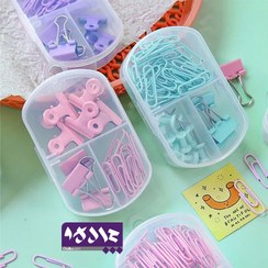 تصویر ست گیره کاغذ پاستلی ۱۲ عددی 