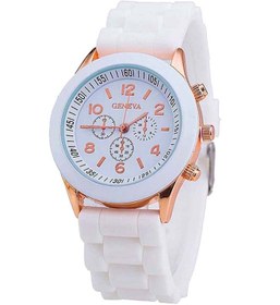 تصویر ساعت آنالوگ سیلیکونی ضد آب زنانه مدل ZLF35-8 برند geneva Women's Water Resistant Silicone Analog Watch ZLF35-8