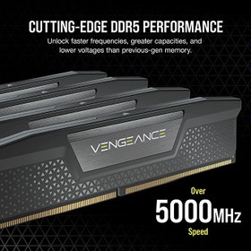 تصویر رم کامپیوتر Vengeance DDR5 کورسیر دو کاناله 32GB فرکانس 6200MHz Corsair Vengeance DDR5 32GB(2x16GB) 6200MHz CL36