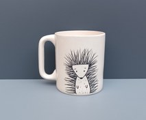 تصویر ماگ طرح جوجه تیغی مدل استوانه ای بلند