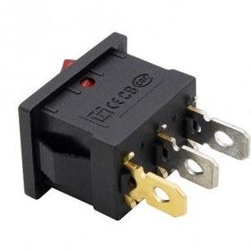 تصویر کلید راکر دوحالته سه پین چراغدار 19x12x16mm 