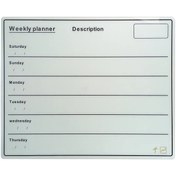 تصویر تخته وایت برد شیشه ای مدل Weekly Planner Board سایز 80 × 100 سانتی‌متر 