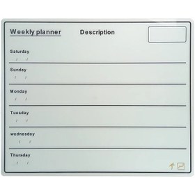 تصویر تخته وایت برد شیشه ای مدل Weekly Planner Board سایز 80 × 100 سانتی‌متر 