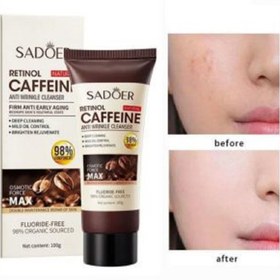 تصویر فوم شستشو و سفت کننده پوست رتینول مدل کافئین قهوه سادور SADOER SADOER coffee caffeine model retinol washing and firming foam