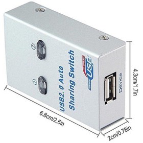 تصویر هاب سوئیچ اتوماتیک 2 پورت پرینتر USB ا printer switch 2-port USB automatic printer switch 2-port USB automatic