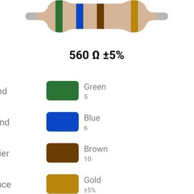 تصویر RESISTOR 1/4W 560R %5 – مقاومت ۱/۴ وات ۵۶۰ اهم ۵% کربنی 