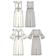 تصویر الگو خیاطی پیراهن و سارافون زنانه بوردا استایل کد 7224 سایز 36 تا 48 متد مولر 