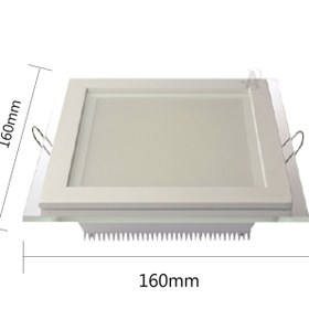 تصویر پنل سقفی توکار مربع شیشه ای 12 وات تکنوتل کد 9212 
