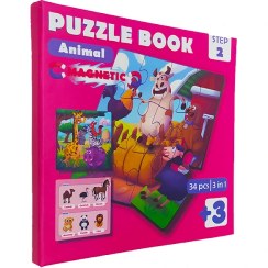 تصویر فروش عمده پازل بوک مگنتی حیوانات 34 قطعه (24) 