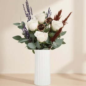 تصویر ۴ شاخه گل رز سفید کد26 (ترکیه) 