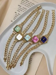 تصویر ساعت مچی زنانه FENCCI صفحه مربع(سری طلایی) 