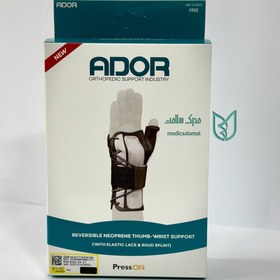 تصویر مچ شست بند دوطرفه نئوپرنی بنددار پرسور فری سایز کد 210820 آدور Reversible neoprene thumb wrist support freesize Ador