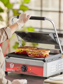 تصویر پنینی ‌میکر (ساندویچ گریل) صنعتی فونیکس PHOENIX مدل 811 سایز کوچک 