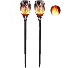 تصویر چراغ خورشیدی باغچه طرح شعله SOLAR LED FLAME GARDEN LIGHT