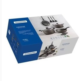 تصویر سرویس آشپزی 11 پارچه ترامونتینا tramontina Tramontina Aluminium Cookware Set Grey And Black 11 PCS