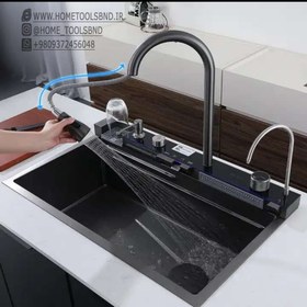 تصویر انواع سینک ظرفشویی آبشاری برند Hyshin - 7 کلید Piano sink with 7-5 built-in keys