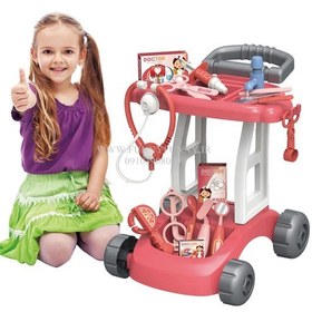 تصویر ست میز پزشکی چرخ دار 