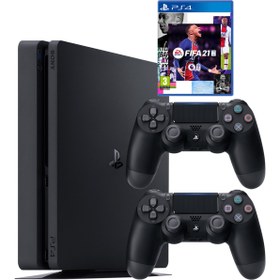 تصویر مجموعه کنسول بازی سونی مدل PlayStation 4 Slim CUH-2216A ظرفیت 500 گیگابایت به همراه بازی فیفا21 