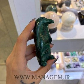 تصویر مجسمه پنگوئن مالاکیت 