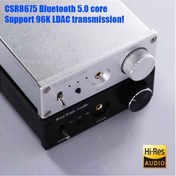 تصویر دک و گیرنده بلوتوث صوتی Hi-res نسخه 5.1 LDAC و آمپلی‌فایر هدفون Rod Rain Audio 