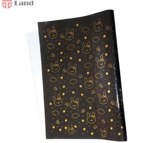 تصویر کاغذ کادو گلاسه دورو برگ تحریر مدل کیوت خرگوش 