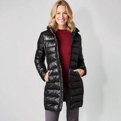 تصویر کاپشن لایت زنانه گرم و شیک نیمه براق مشکی برند اسمارا آلمانی 378042 ESMARA 