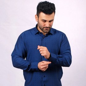 تصویر پیراهن مردانه سورمه ای N01 