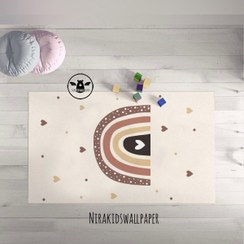 تصویر فرش کودک طرح رنگین کمان Rn548 