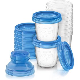 تصویر ظروف ذخیره غذای کودک ۱۰ عددی مدل SCF618/10 فیلیپس اونت Avent Philips AVENT Breast Milk Storage Cups And Lids, 10 6oz Containers