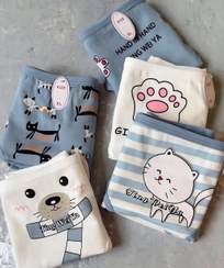 تصویر شورت عروسکی دخترانه پک ۴ عددی جنس نخ پنبه ضد حساسیت 